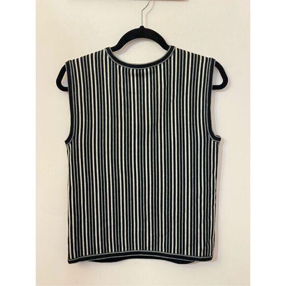 Tory Burch Black and White Knit Sweater Vest Top S - Picture 5 of 5